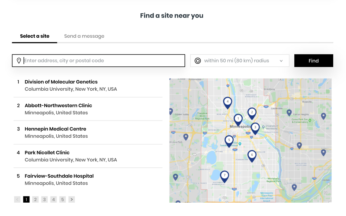 Site locator placeholder